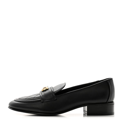 Chanel Lambskin Quilted Boy Loafers 38.5 Black 1 of 8