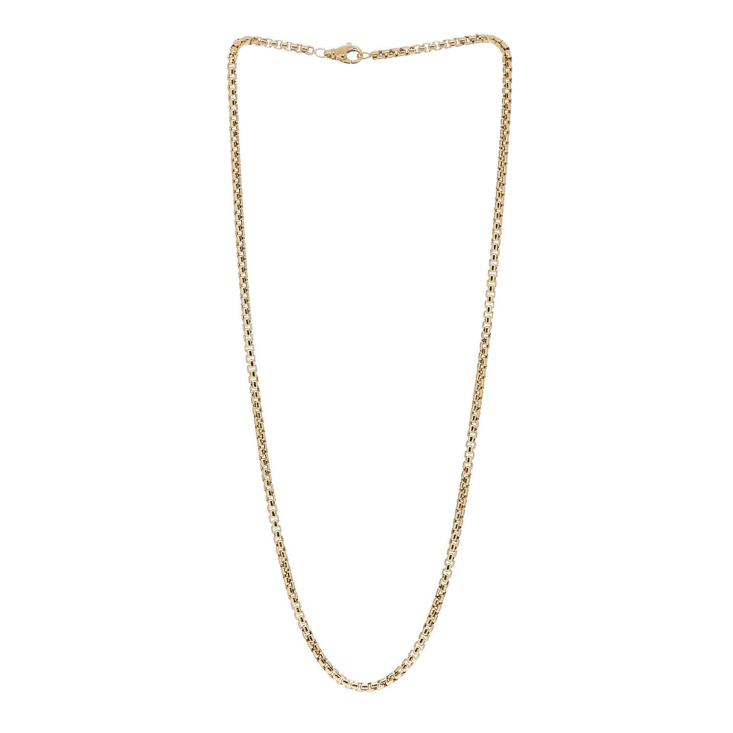 18K Yellow Gold 3.4mm Box Chain Necklace 22"