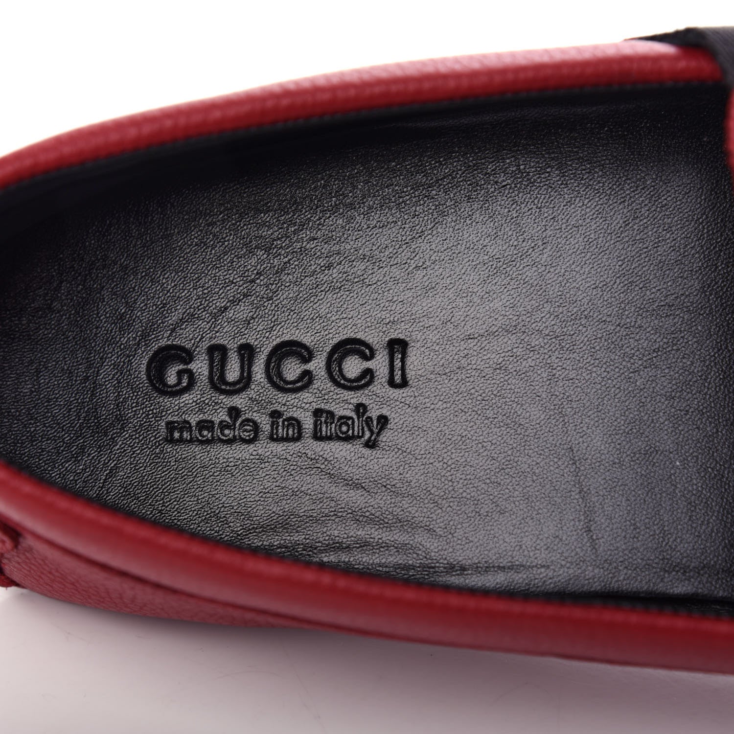 Gucci Calfskin Web Mens Driver Loafers 9 Red 8 of 11