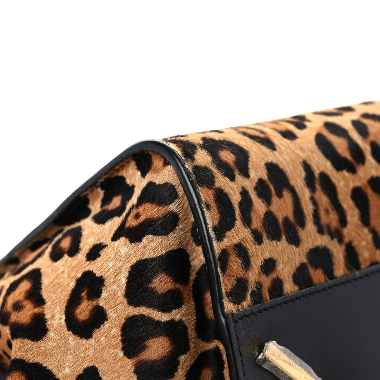 Calfskin Pony Hair Small Hammock Shoulder Bag Black