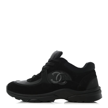 Chanel Kid Suede Calfskin Mens Sneakers 41 Black 1 of 8