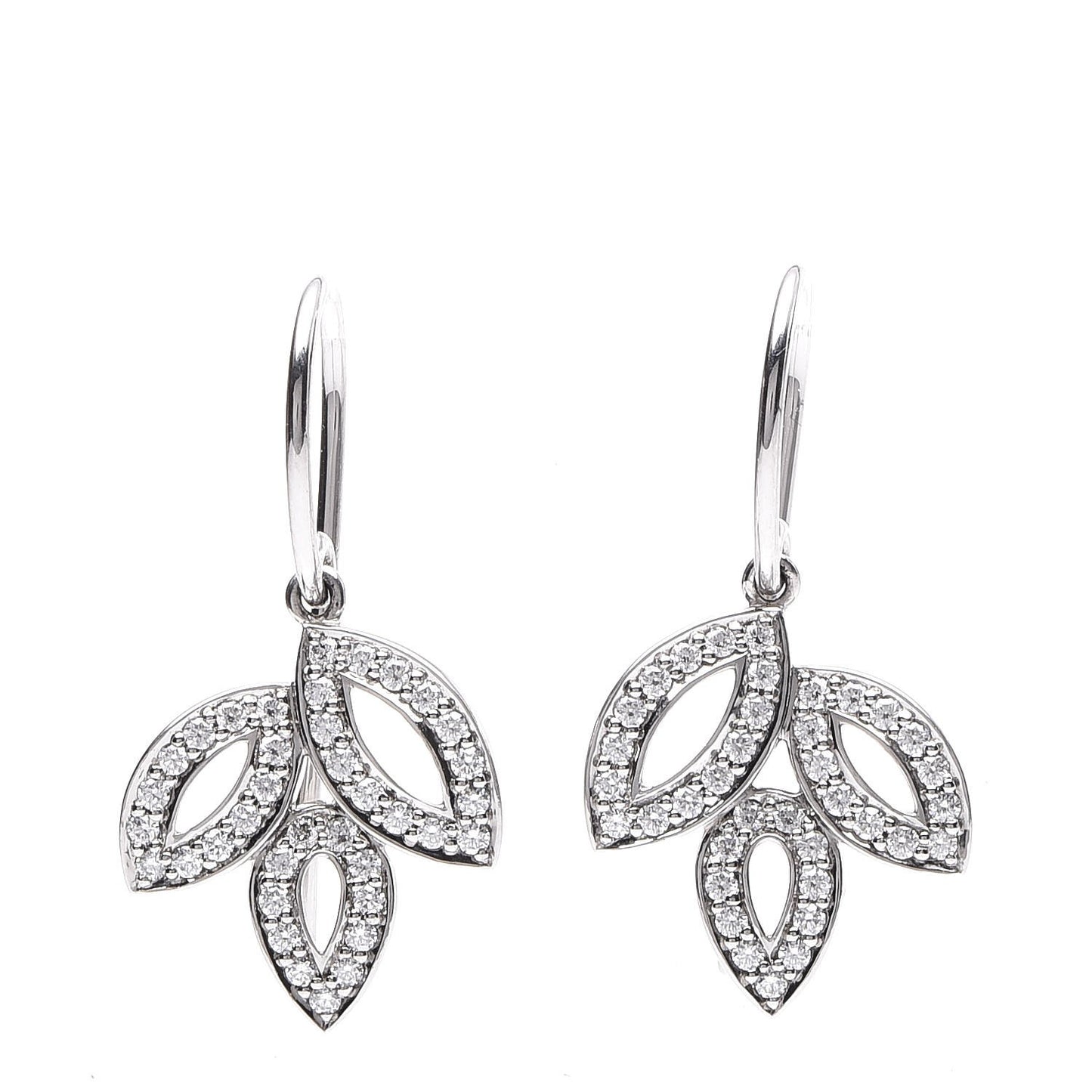 Platinum Diamond Small Lily Cluster Earrings