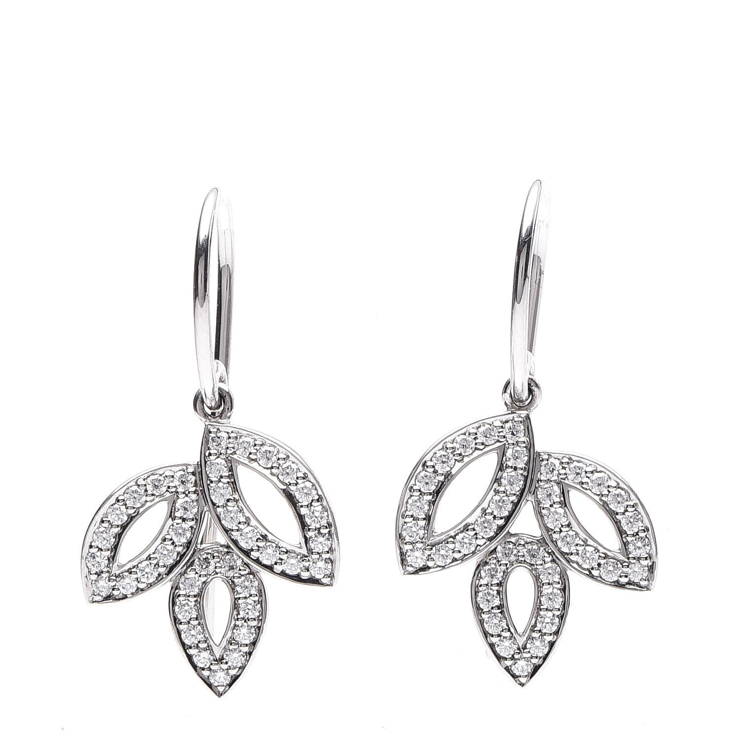 Harry Winston Platinum Diamond Small Lily Cluster Earrings 1 of 5