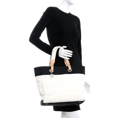 Chanel Canvas Large Paris Biarritz Tote White Black 2 of 6