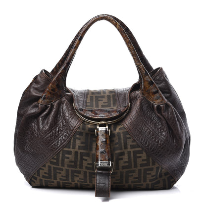 Fendi Zucca Nappa Nuvolata Vitello Tortuga Spy Tobacco Moro 1 of 12