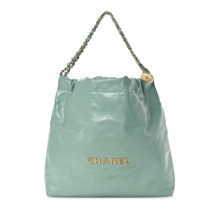 Chanel Shiny Calfskin Quilted Chanel 22 Light Green 1 of 11