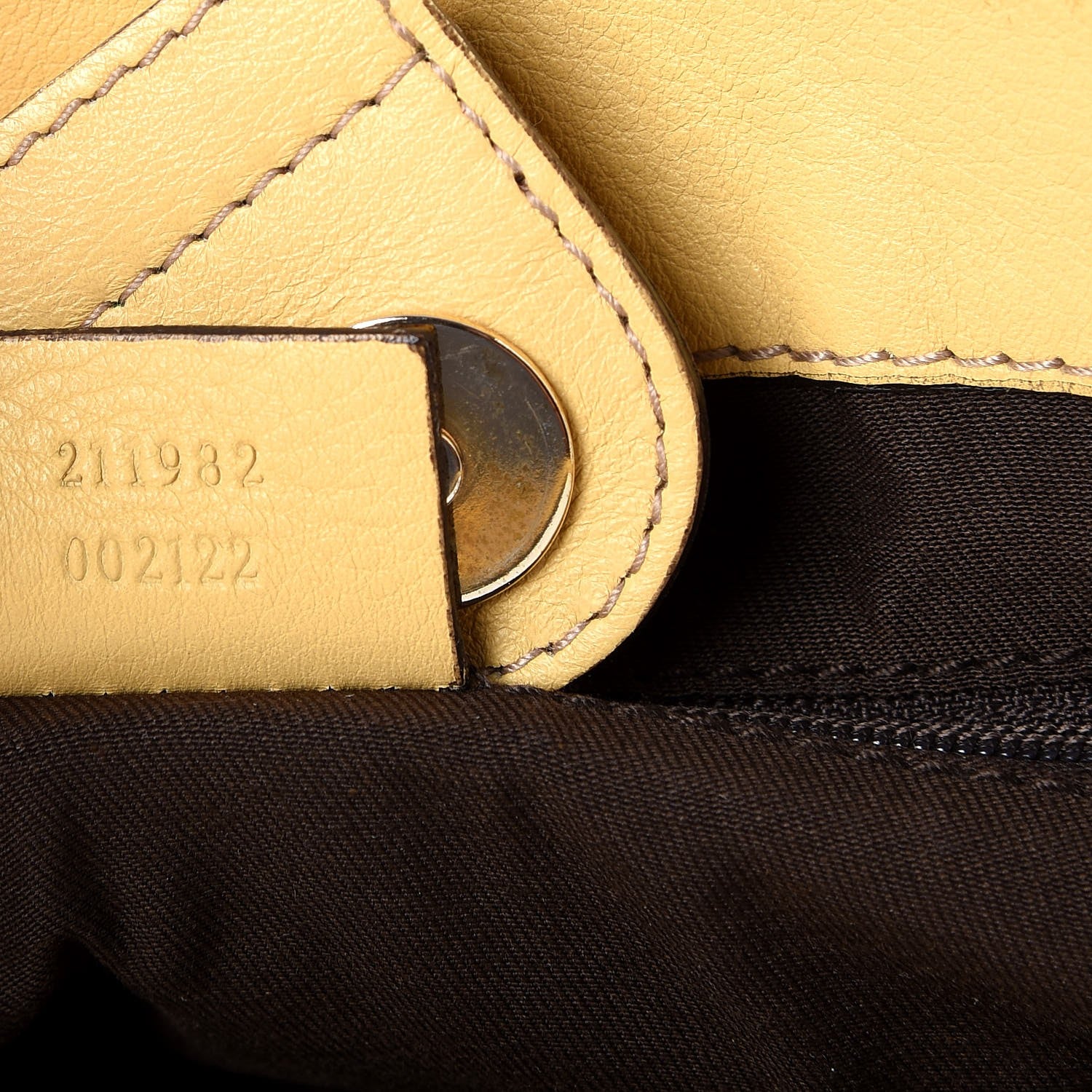 Gucci Monogram Medium D Gold Ring Tote Yellow 7 of 7