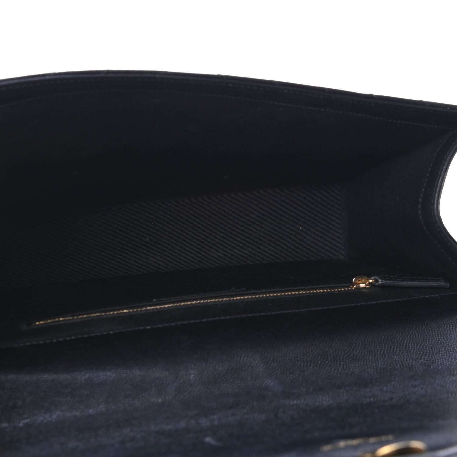 Saint Laurent Grain De Poudre Matelasse Chevron Large Monogram Satchel Black 4 of 4