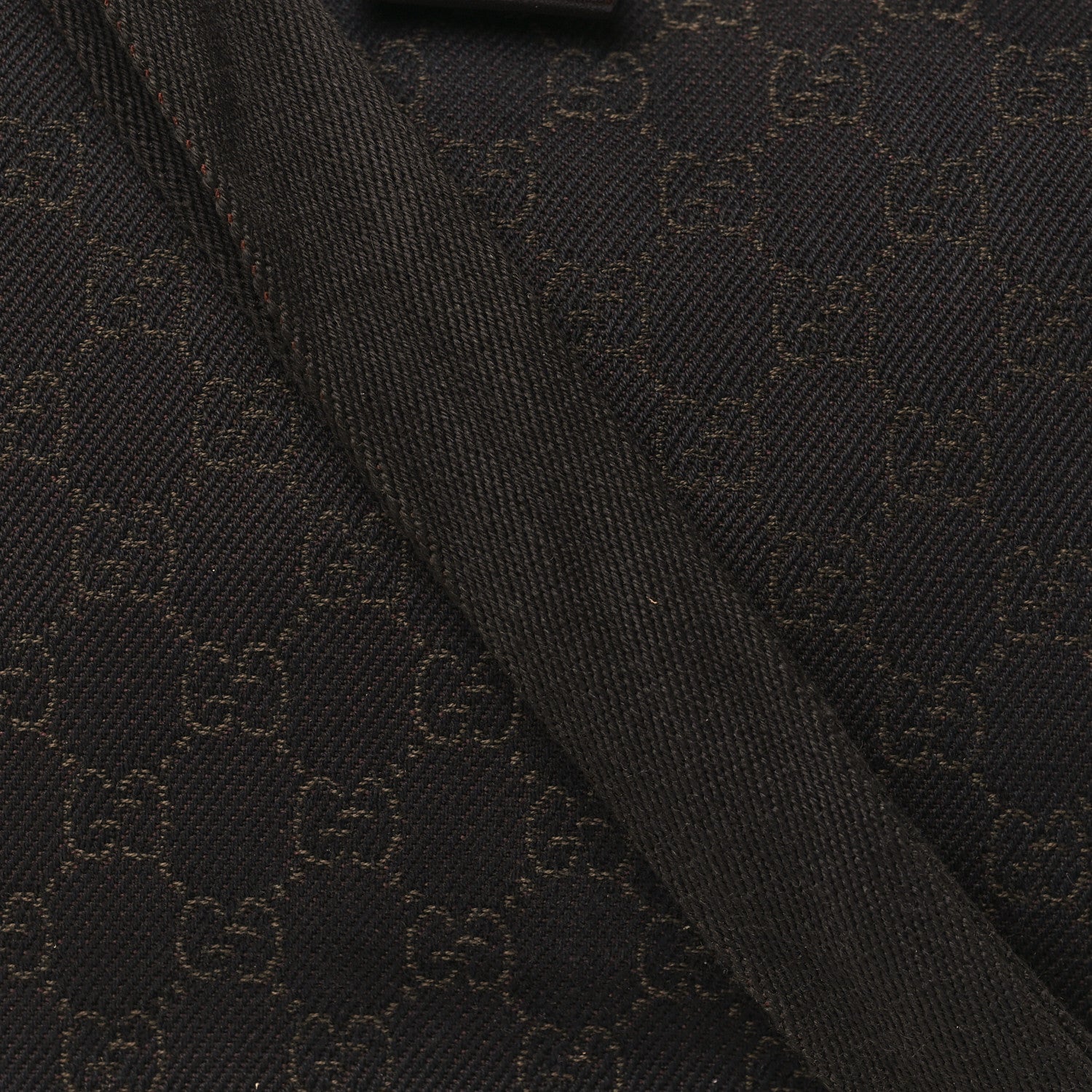 Gucci Denim Monogram Shoulder Bag Brown 8 of 12