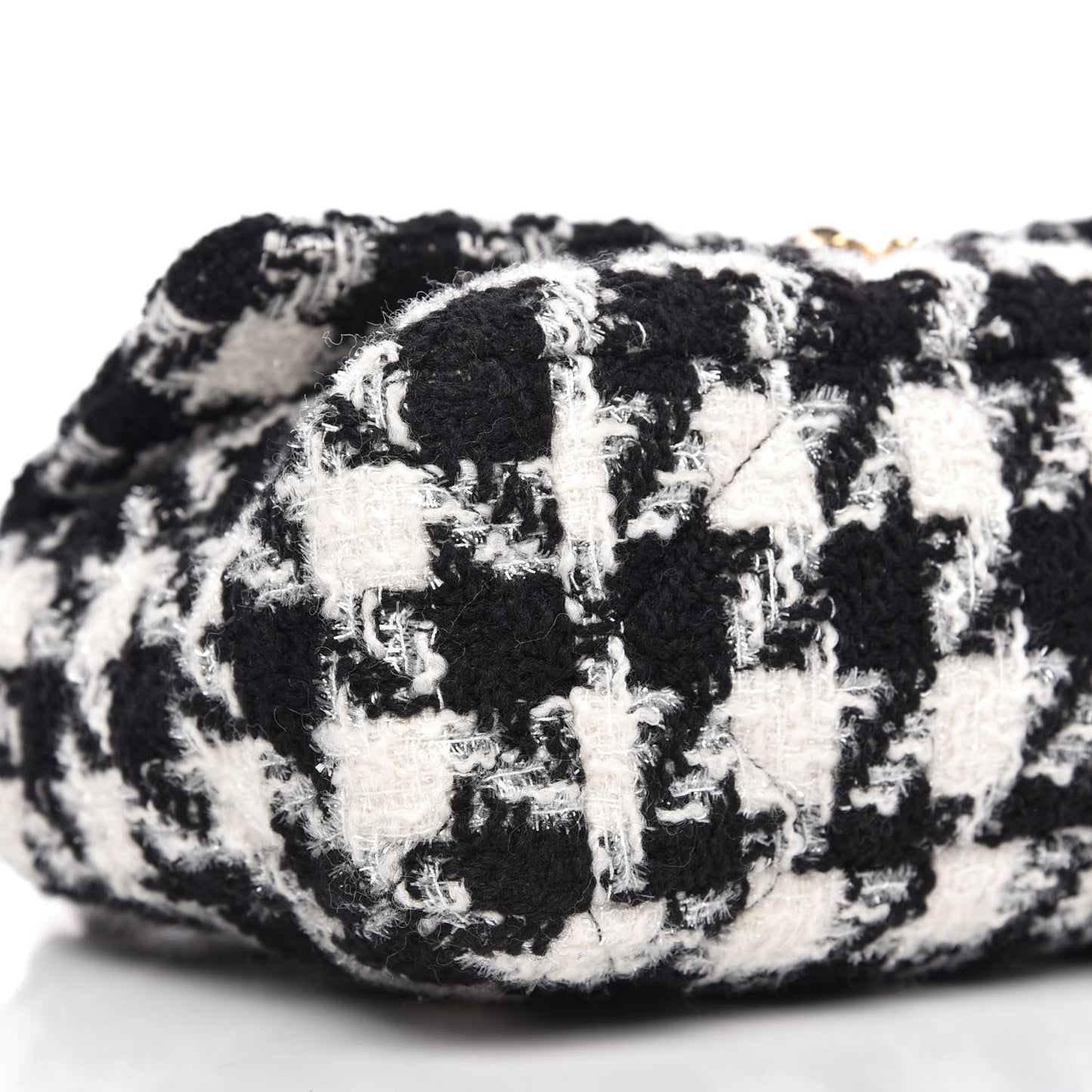 Tweed Quilted Large Chanel 19 Flap Black Ecru White