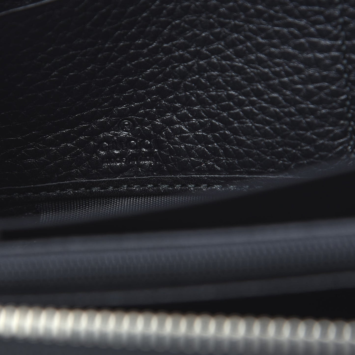 Pebbled Calfskin Studded Soho Zip Around Wallet Black