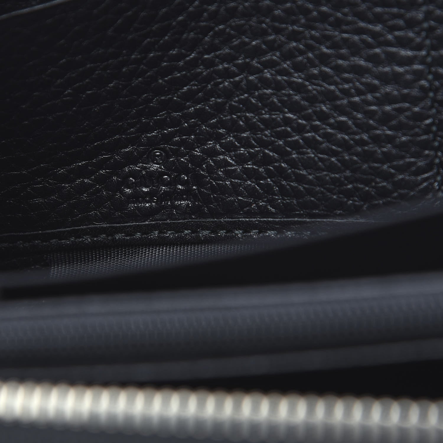 Gucci Pebbled Calfskin Studded Soho Zip Around Wallet Black 5 of 7