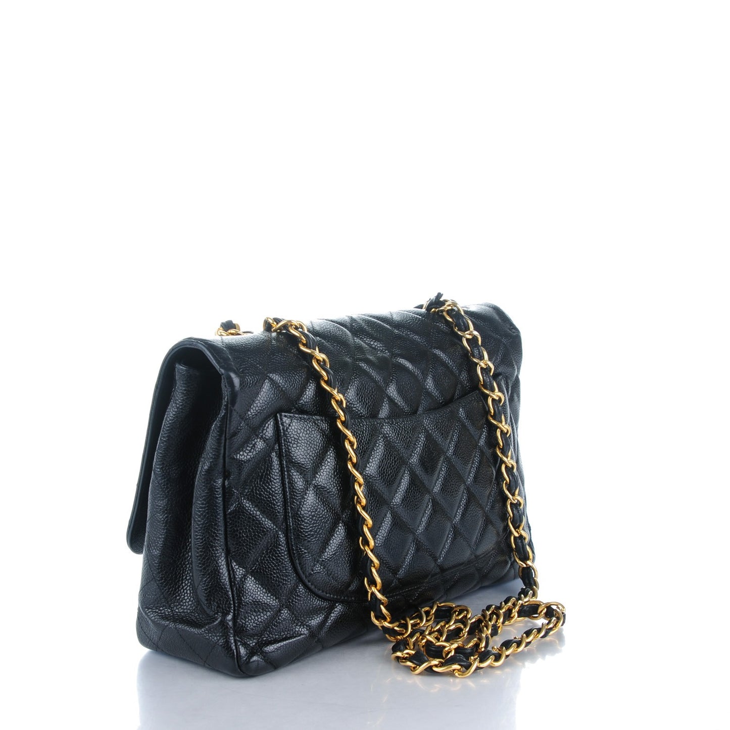 Caviar Quilted Jumbo Single Flap Black