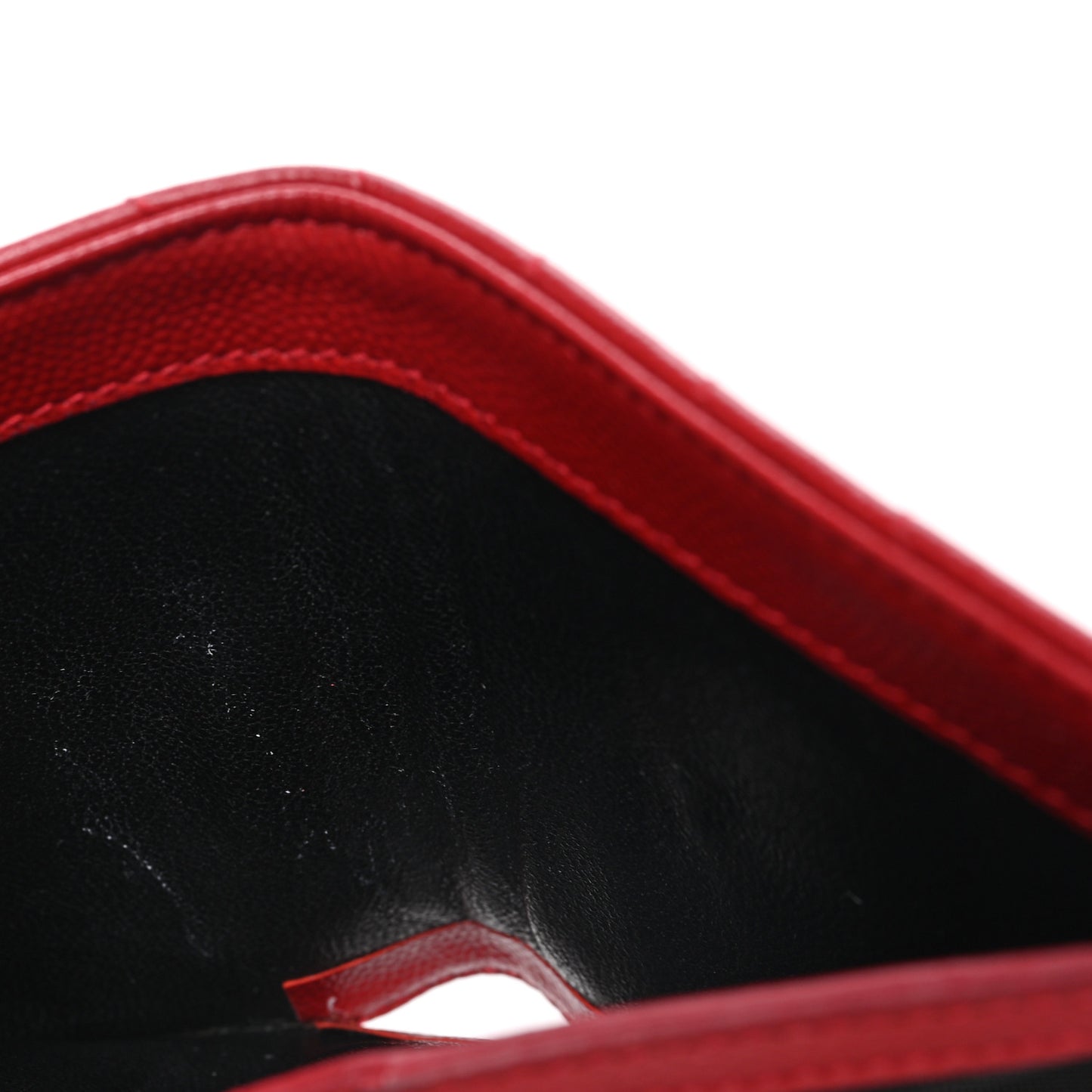 Grain De Poudre Matelasse Chevron Monogram Zipped Card Case Rouge Eros