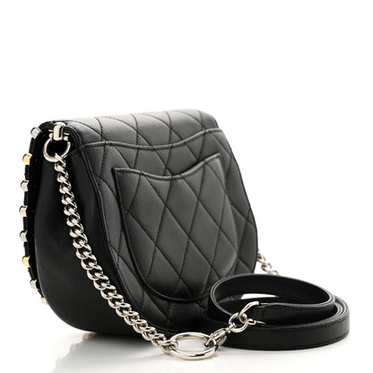 Chanel Lambskin Quilted Small Studded Bubble Flap Black 2 of 10