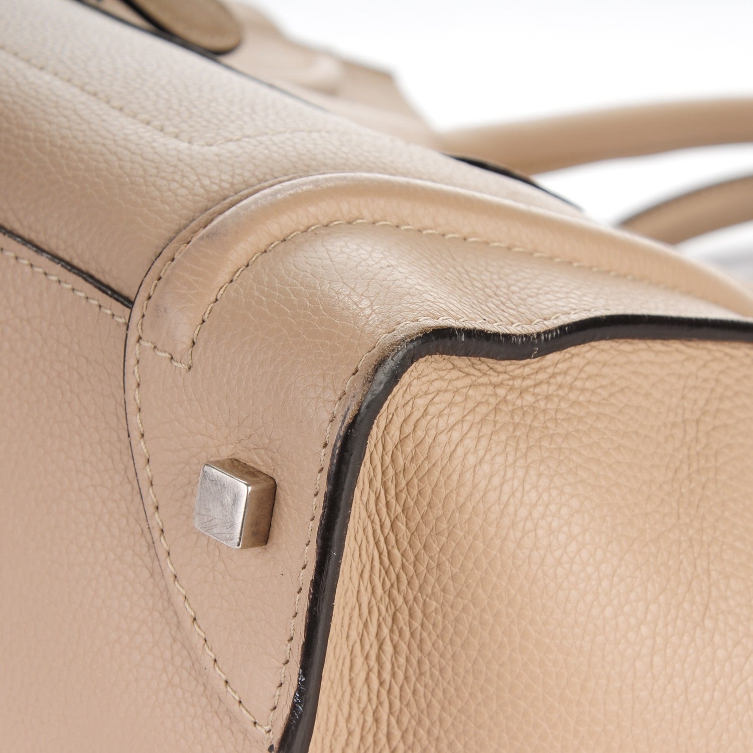 Celine Drummed Calfskin Mini Luggage Dune 10 of 10