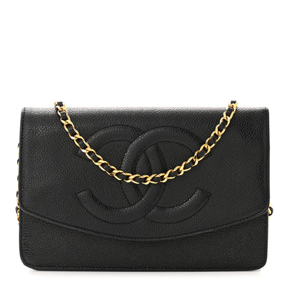 Chanel Caviar Timeless CC Wallet on Chain WOC Black 1 of 12
