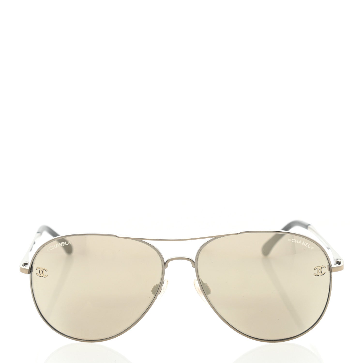 Chanel Metal Aviator CC Sunglasses 4189-T-Q Gold 2 of 8