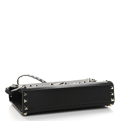 Valentino Garavani Pebbled Calfskin Medium Rockstud Flip Lock Crossbody Bag Black 4 of 8
