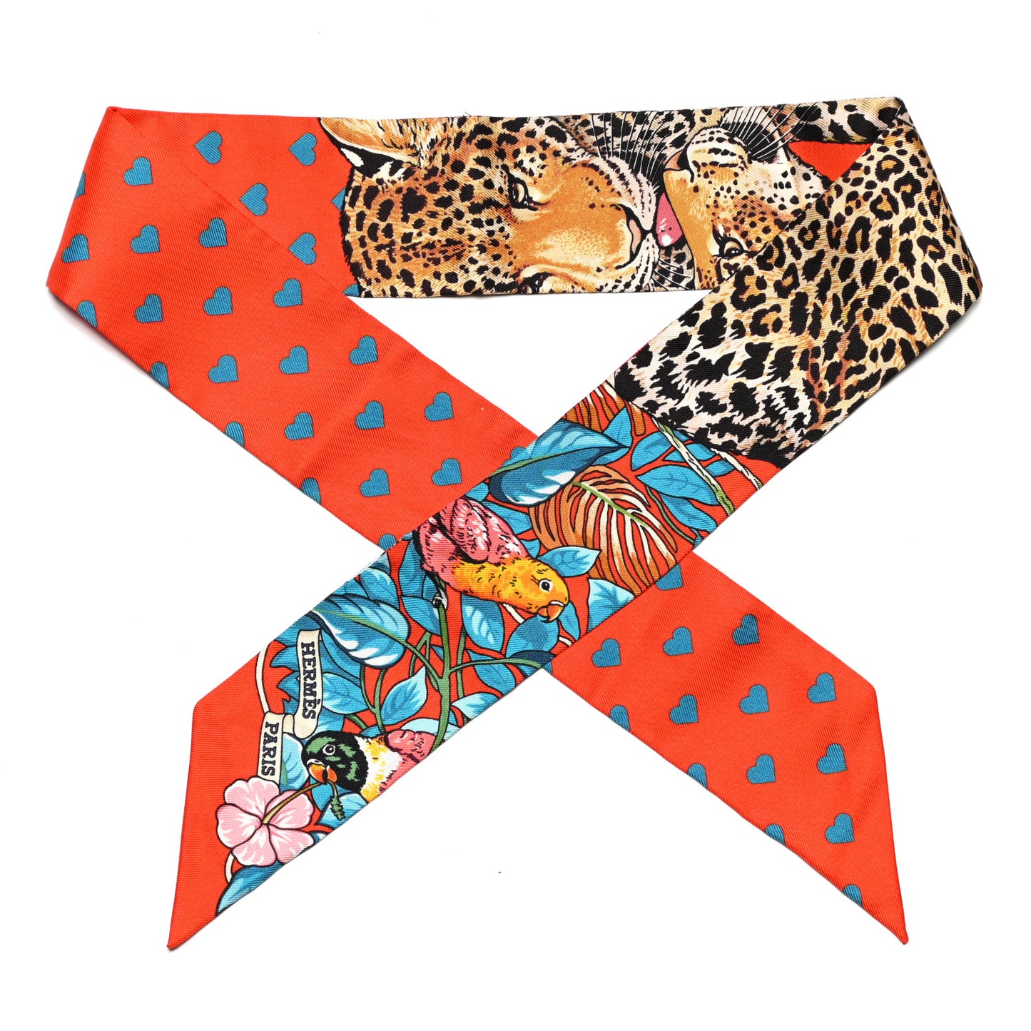 Silk Jungle Love Love Twilly Orange Bleu Brun