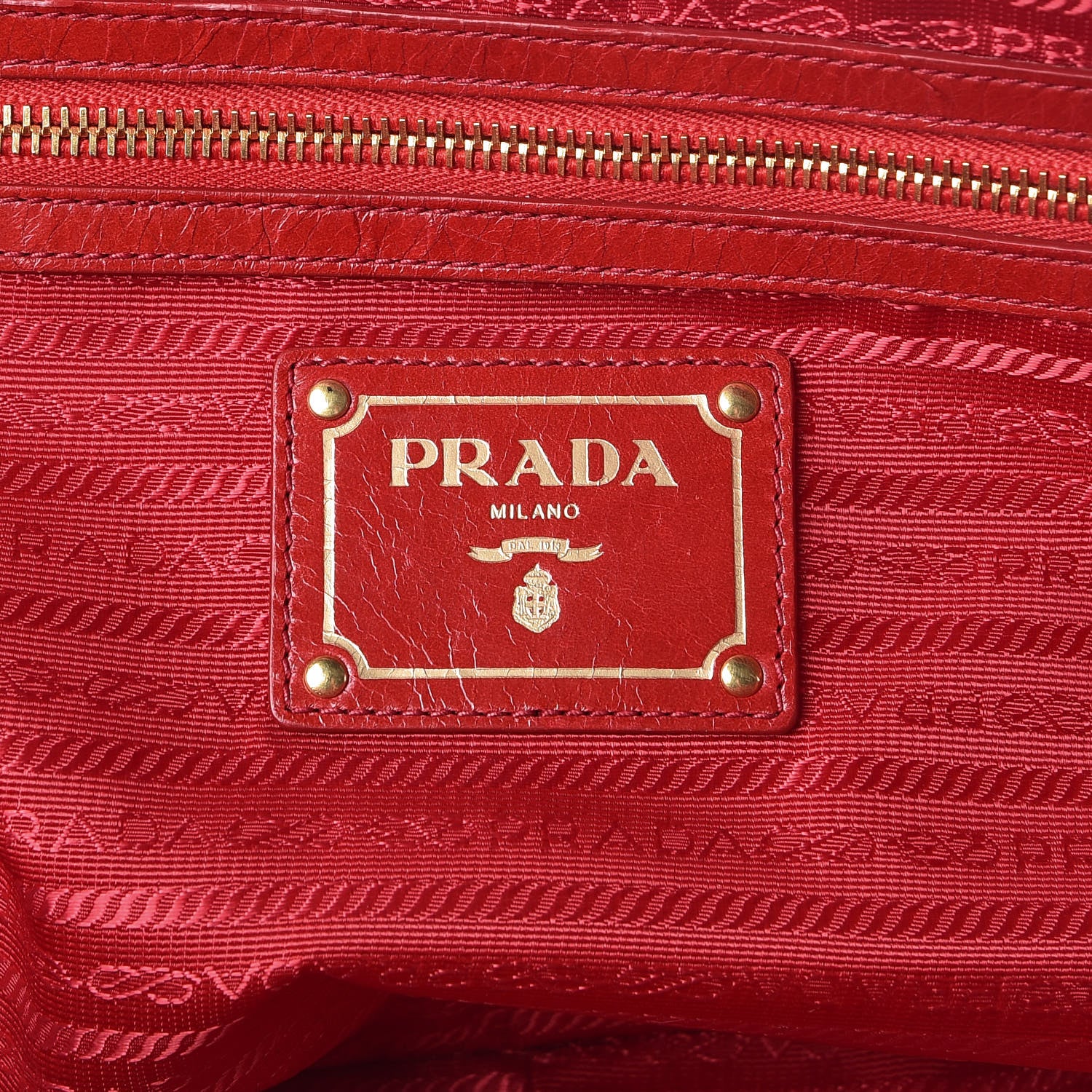 Prada Vitello Shine Bauletto Rosso 6 of 9