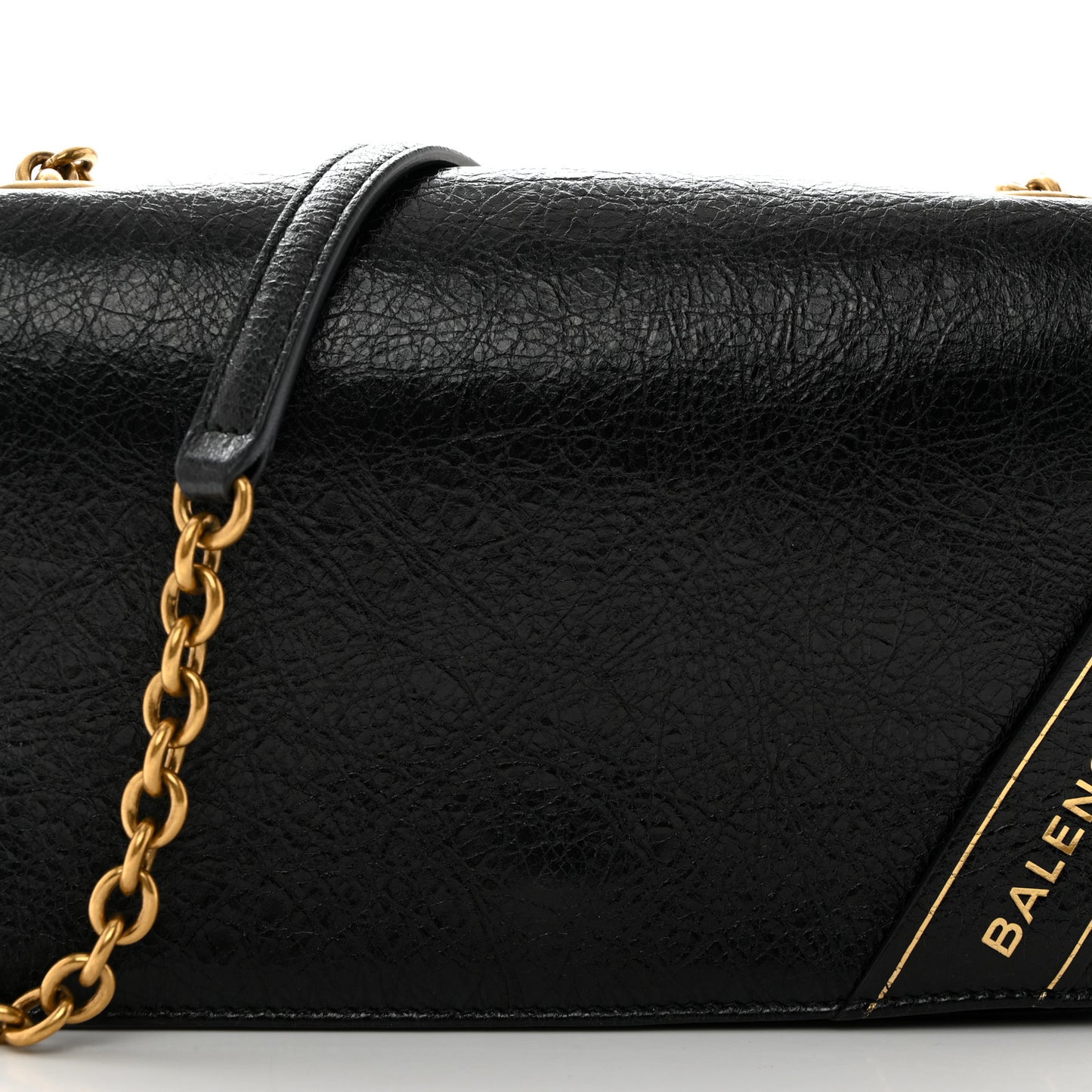 Arena Calfskin Blanket Chain Crossbody Black