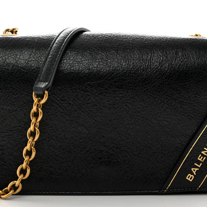 Balenciaga Arena Calfskin Blanket Chain Crossbody Black 9 of 11