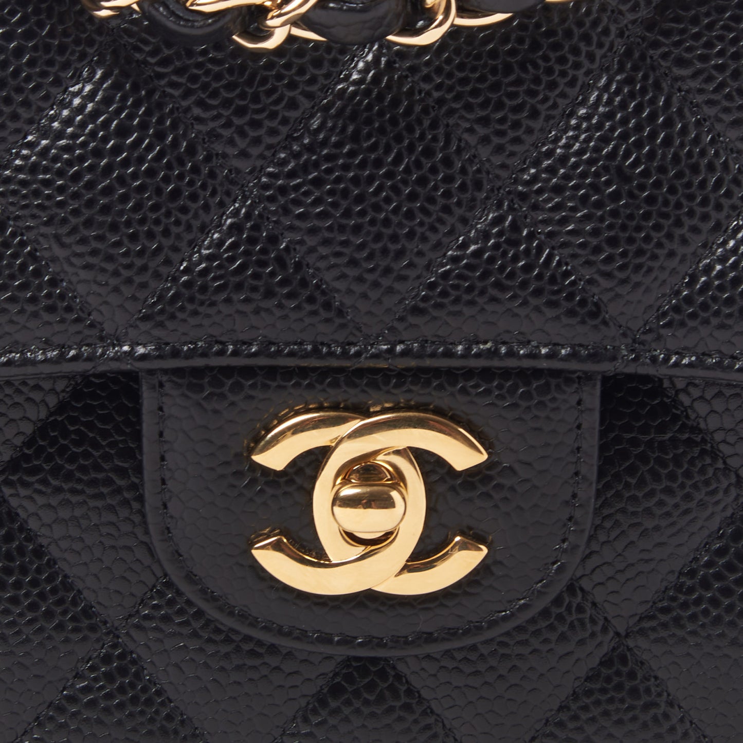 Caviar Quilted Small Double Flap Black