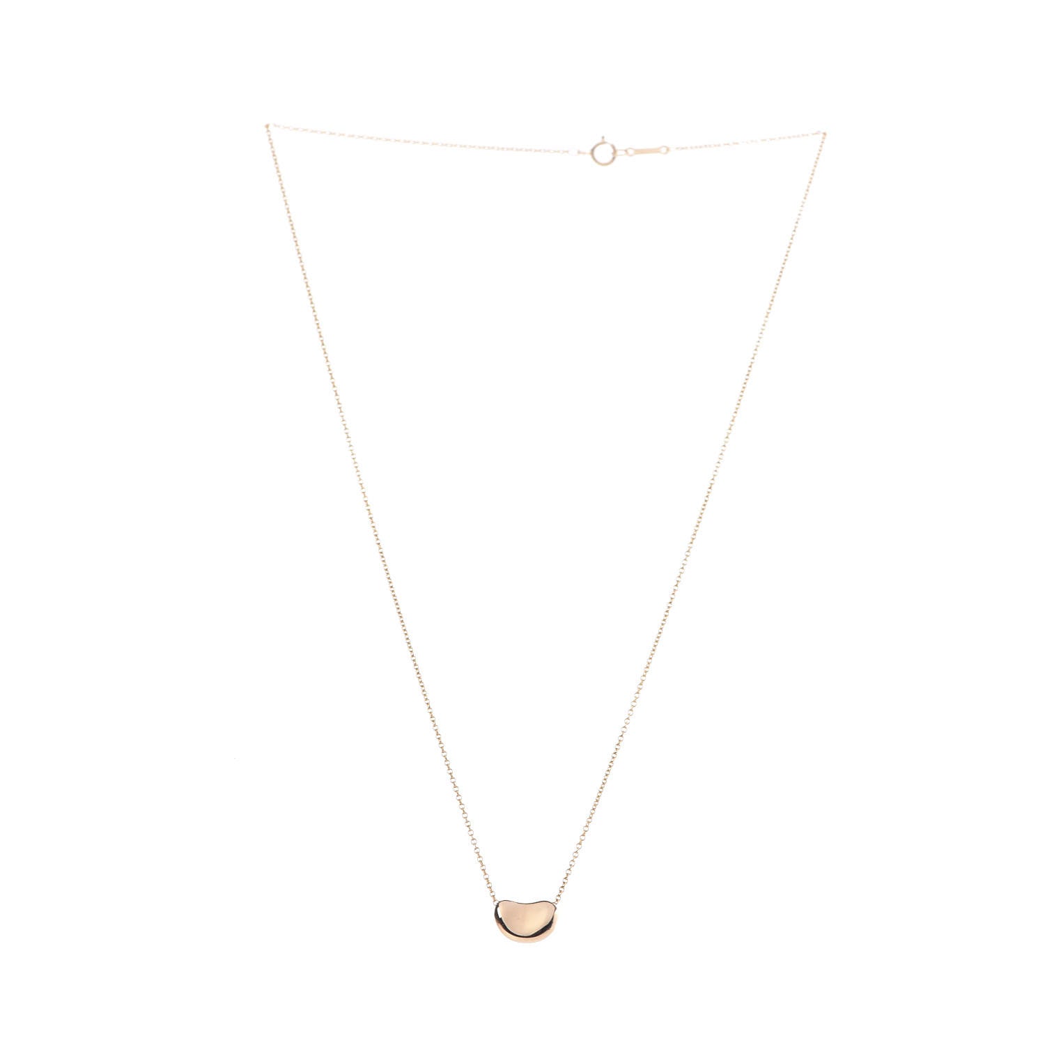 Tiffany 18K Yellow Gold 11mm Elsa Peretti Bean Pendant Necklace 3 of 7