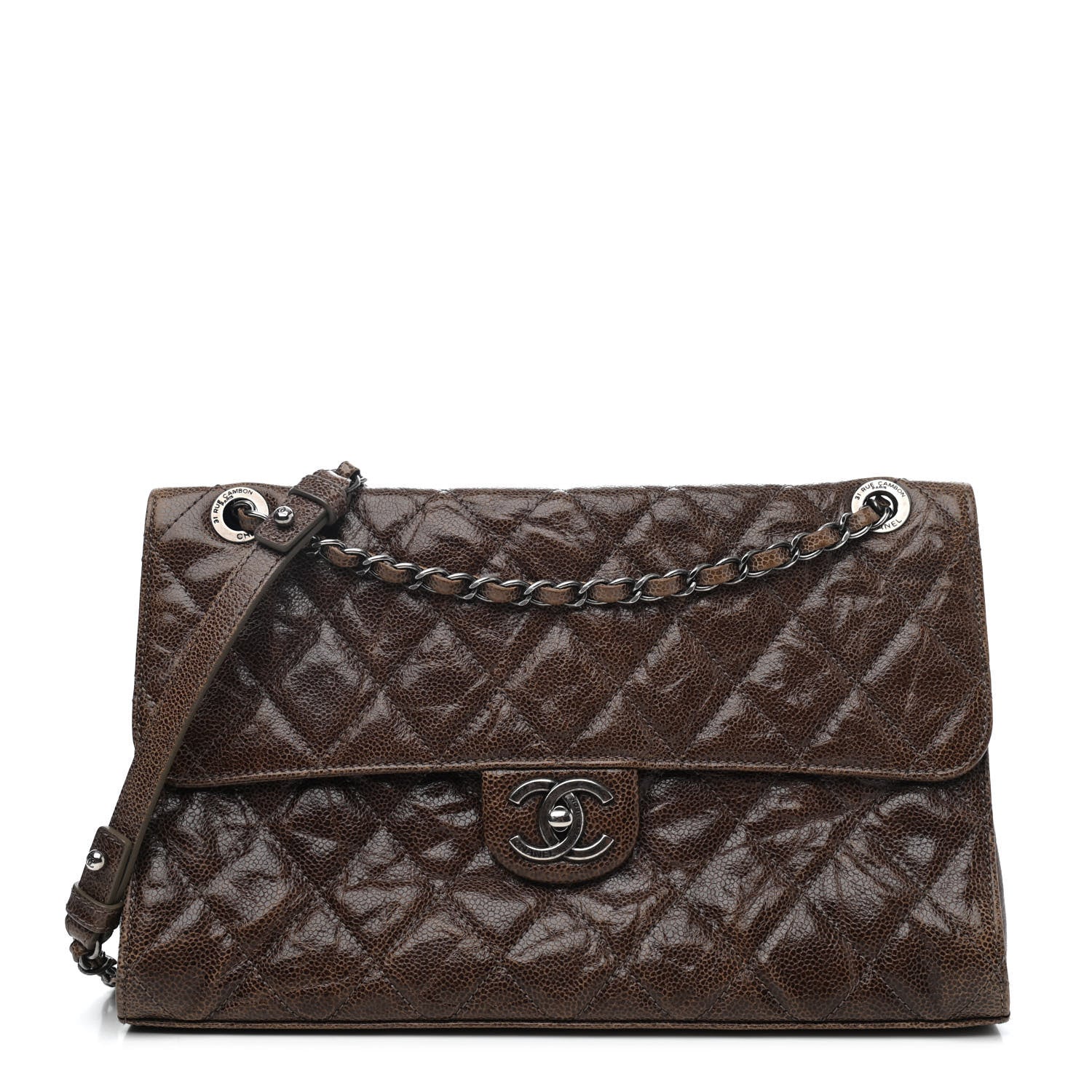 Chanel Crumpled Grained Calfskin Jumbo CC Crave Flap Beige 1 of 4