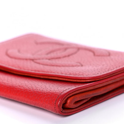 Chanel Caviar Timeless CC Card Holder Flap Wallet Dark Red 8 of 11