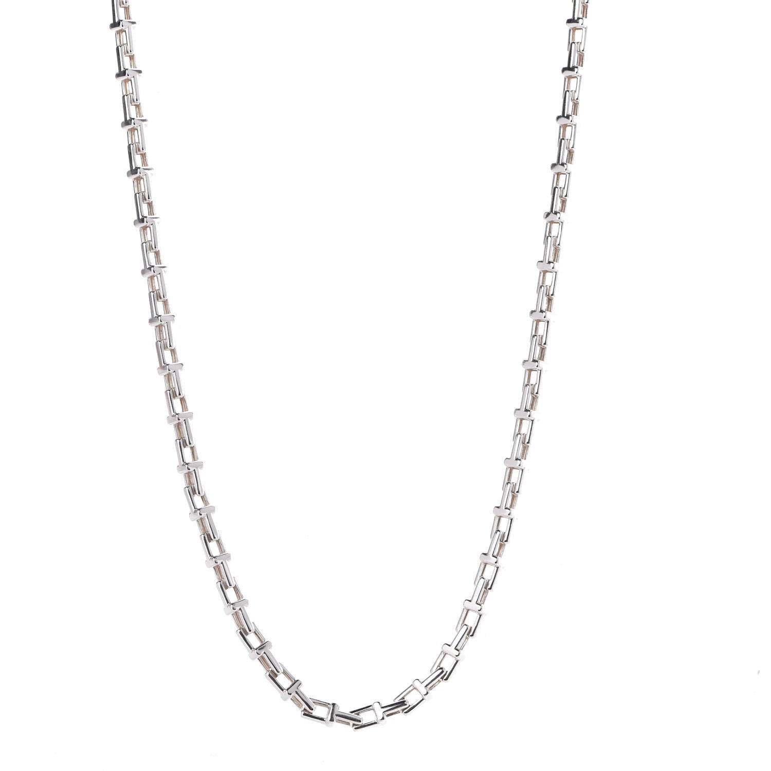 Tiffany Sterling Silver T Narrow Chain Necklace 1 of 7