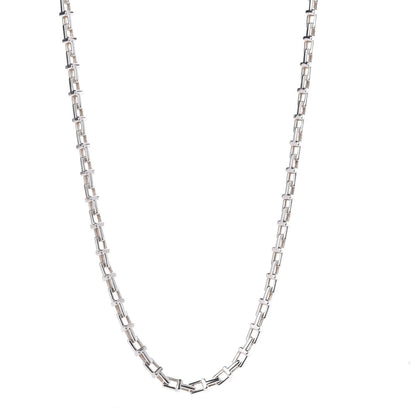 Tiffany Sterling Silver T Narrow Chain Necklace 1 of 7