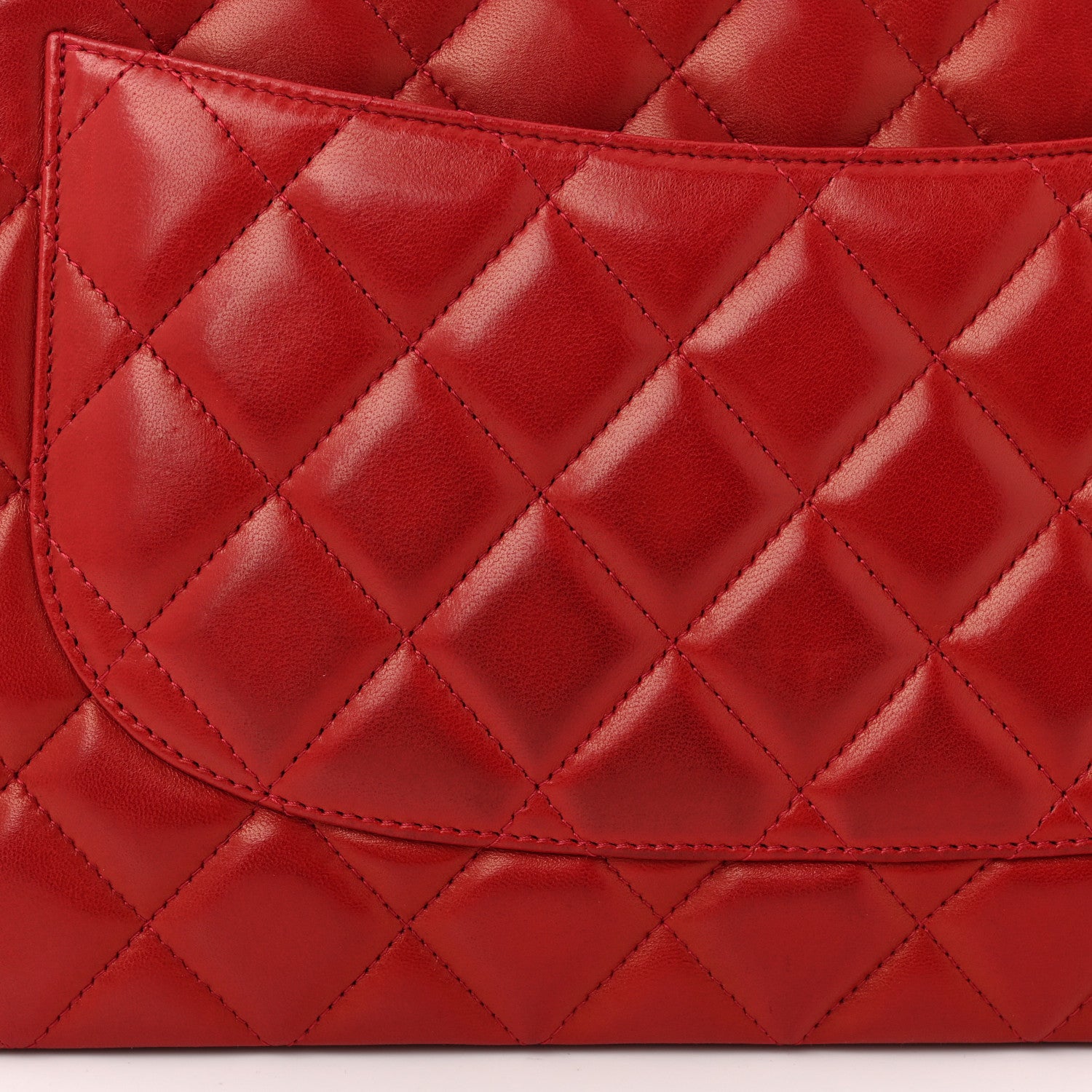 Chanel Lambskin Quilted Jumbo Single Flap Red 12 of 14