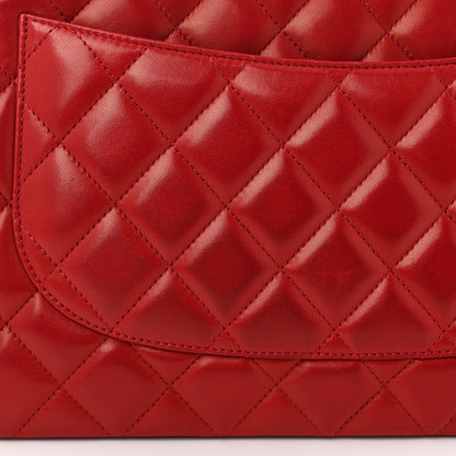 Chanel Lambskin Quilted Jumbo Single Flap Red 12 of 14