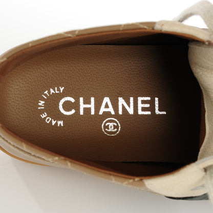 Chanel Calfskin Quilted Hightop Tennis Shoes 35.5 Light Brown 8 of 9