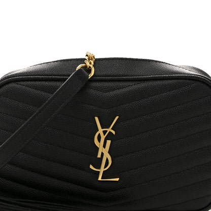 Saint Laurent Grain De Poudre Matelasse Monogram Mini Lou Camera Bag Black 8 of 10