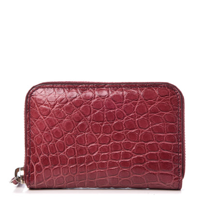 Gucci Crocodile Zip Around Card Case Cherry Gloss 1 of 8