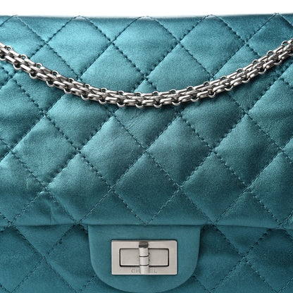 Chanel Metallic Calfskin Quilted 2.55 Reissue 227 Flap Turquoise 13 of 14