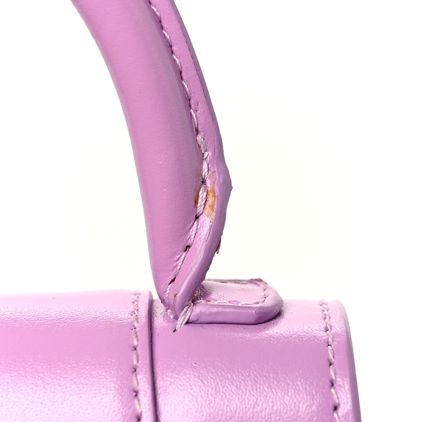 Shiny Box Calfskin Tonal B Hourglass Top Handle Bag Mini Lilac