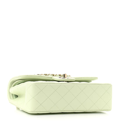 Chanel Caviar Quilted Small Double Flap Light Green 4 of 11