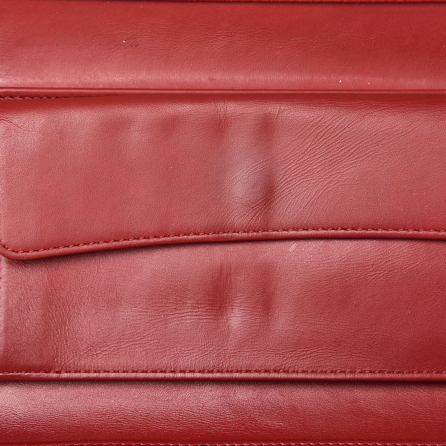 Caviar Quilted Large Flap Wallet Dark Red