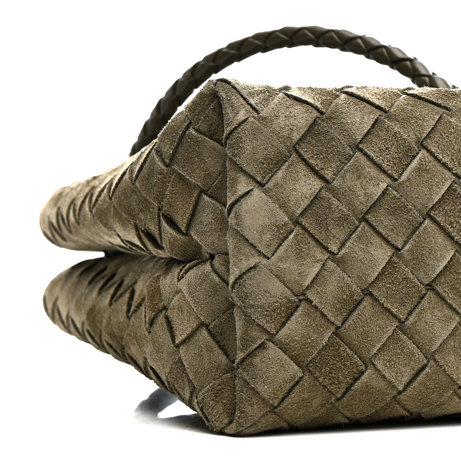Bottega Veneta Suede Intrecciato Small Andiamo Shoulder Bag Cypress 9 of 10