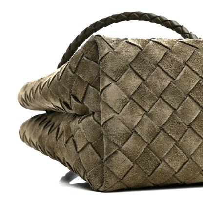 Bottega Veneta Suede Intrecciato Small Andiamo Shoulder Bag Cypress 9 of 10