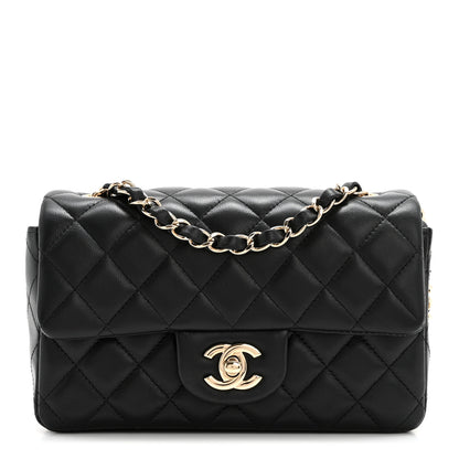 Chanel Lambskin Quilted Mini Rectangular Flap Black 1 of 13