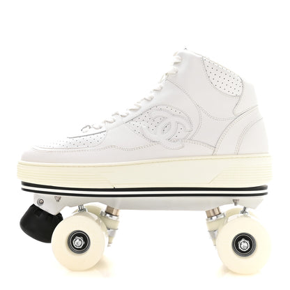 Chanel Calfskin Mens Roller Skates 44 White 1 of 9