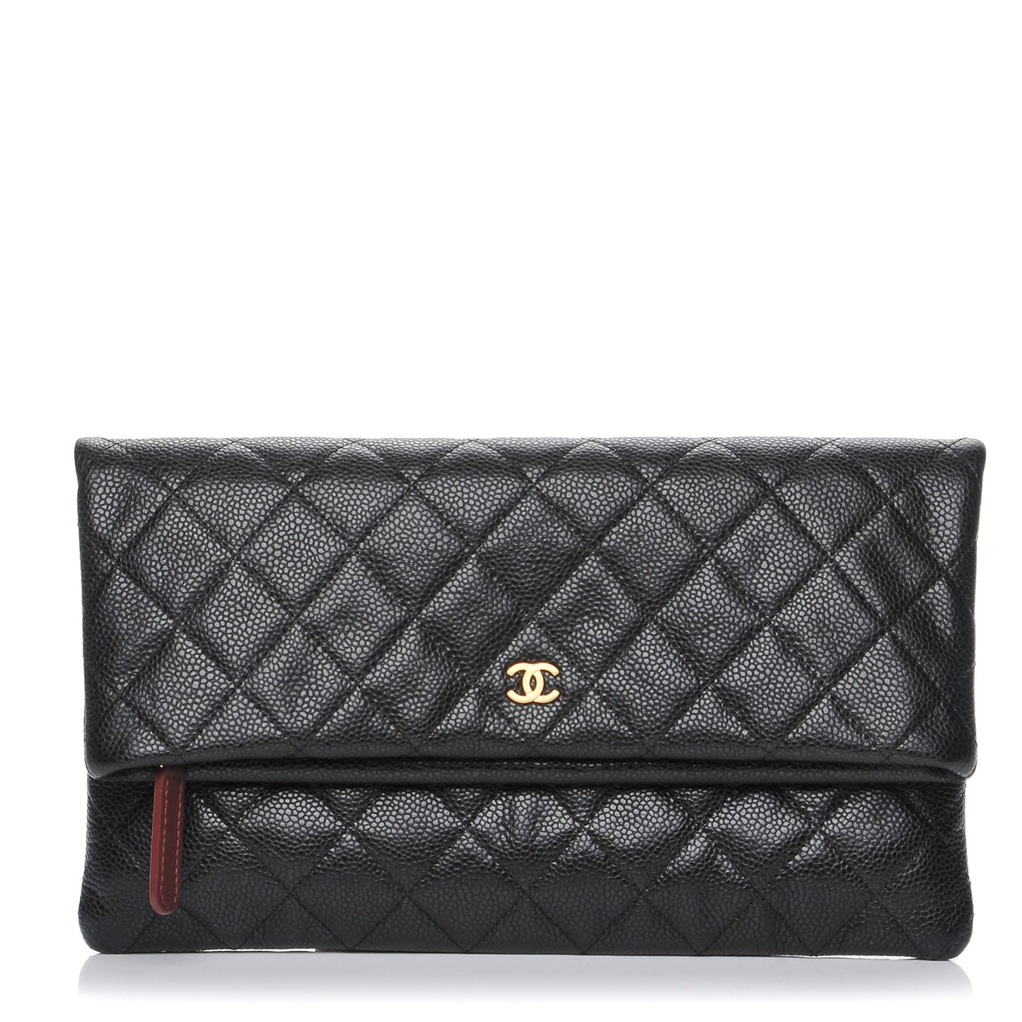 Caviar Quilted CC Beauty Clutch Black