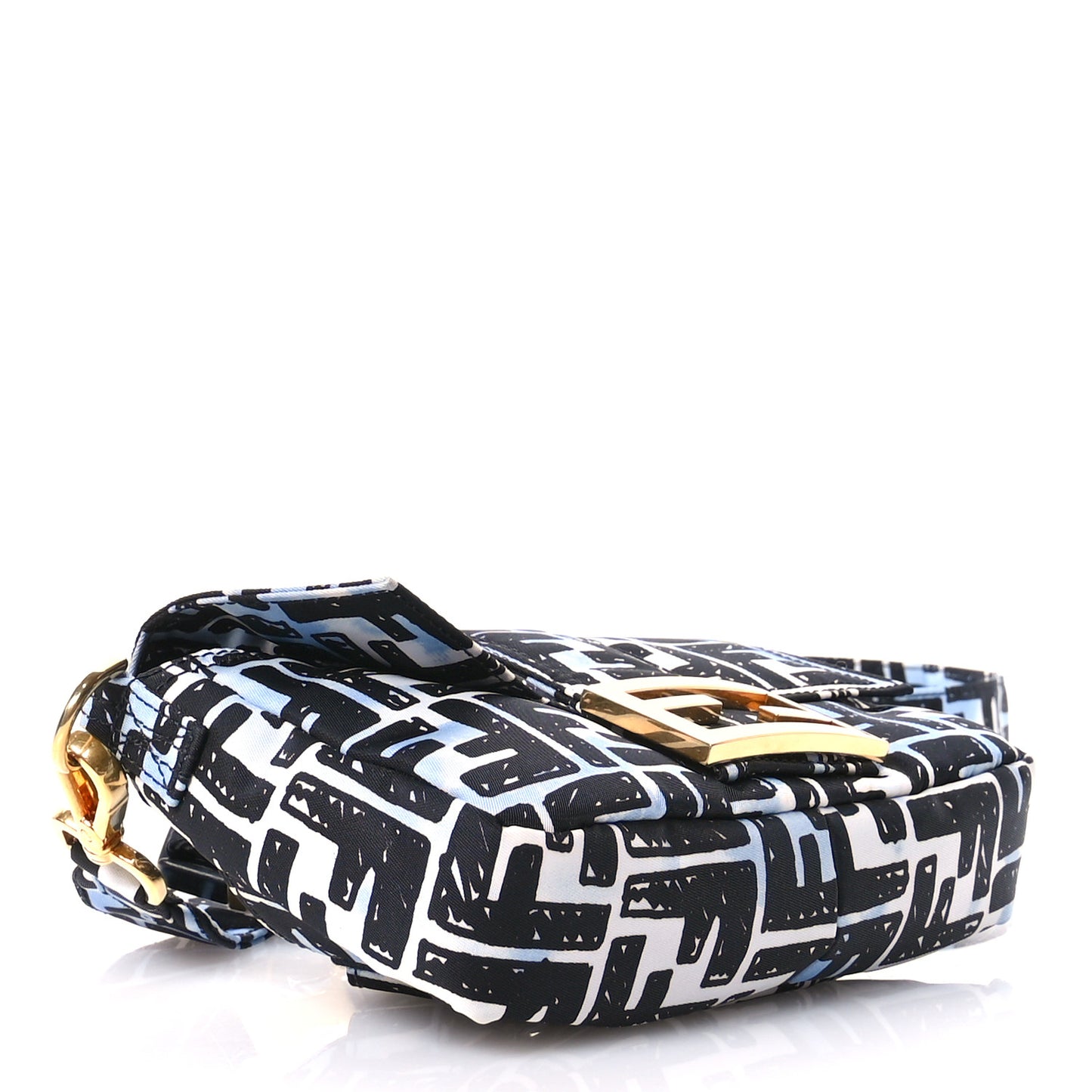 X JOSHUA VIDES Nylon FF Cloudy Mini Belt Baguette Bag White Celeste Black