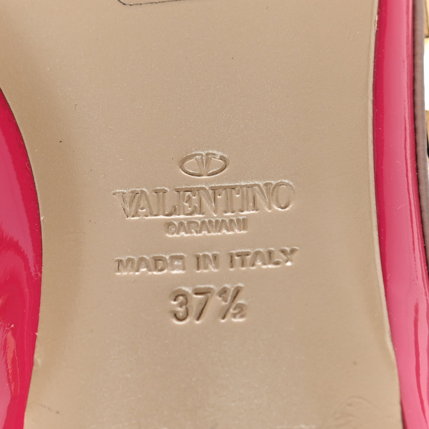 Patent Nappa Rockstud Ballerina Flats 37.5 Framboise Poudre