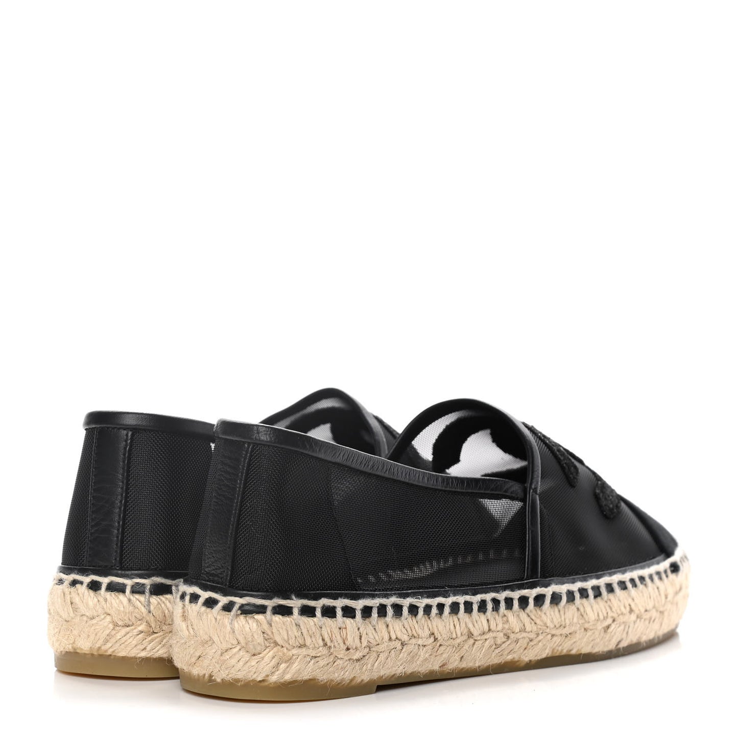 Mesh Grosgrain CC Espadrilles 36 Black